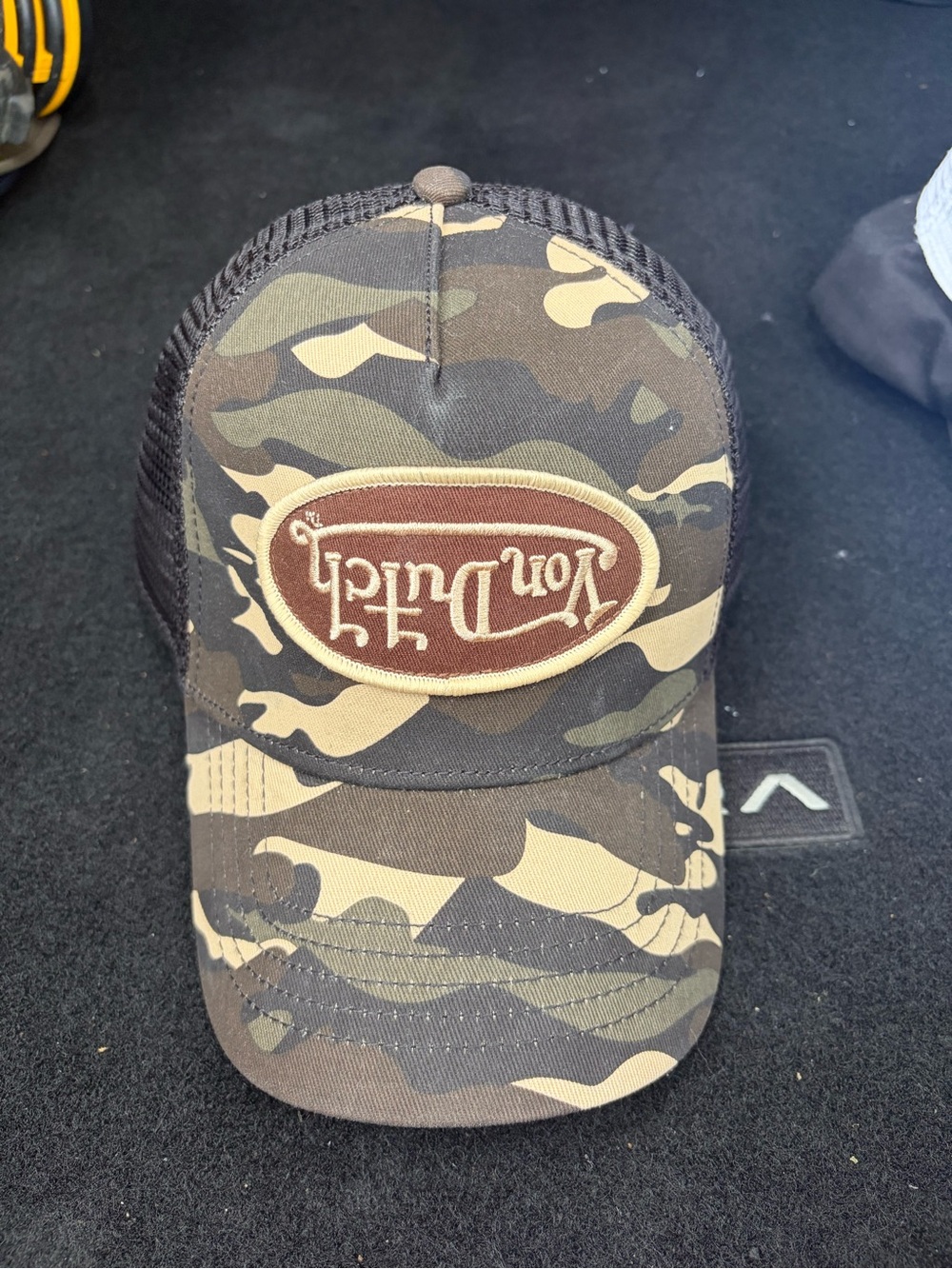 Von Dutch Camouflage Trucker Cap — Brown & Green